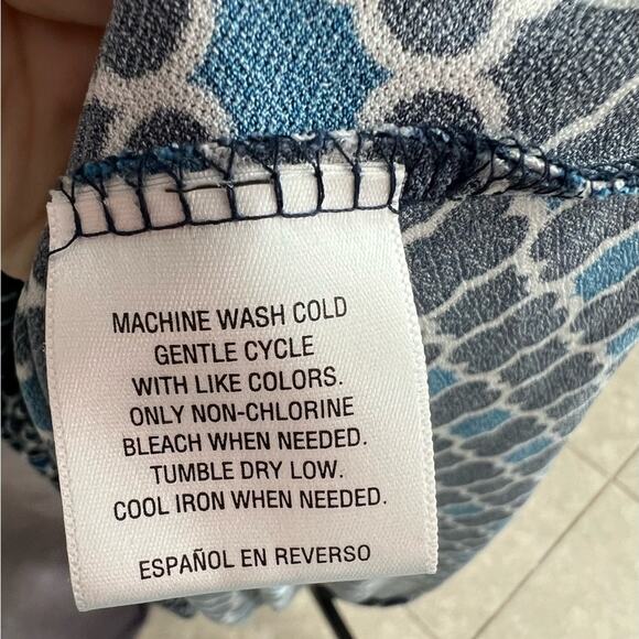 Charter Club Womens Mock Wrap Dress Blue Stretch Mosaic Print Sleeveless Size 3X - Picture 8 of 9